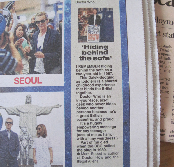 markspeed7's tweet photo. Me talking about #DoctorWho on p13 of today's Sun, thanks to @BookedPR #doctorhow #scifi http://t.co/tzZjNbR3jZ