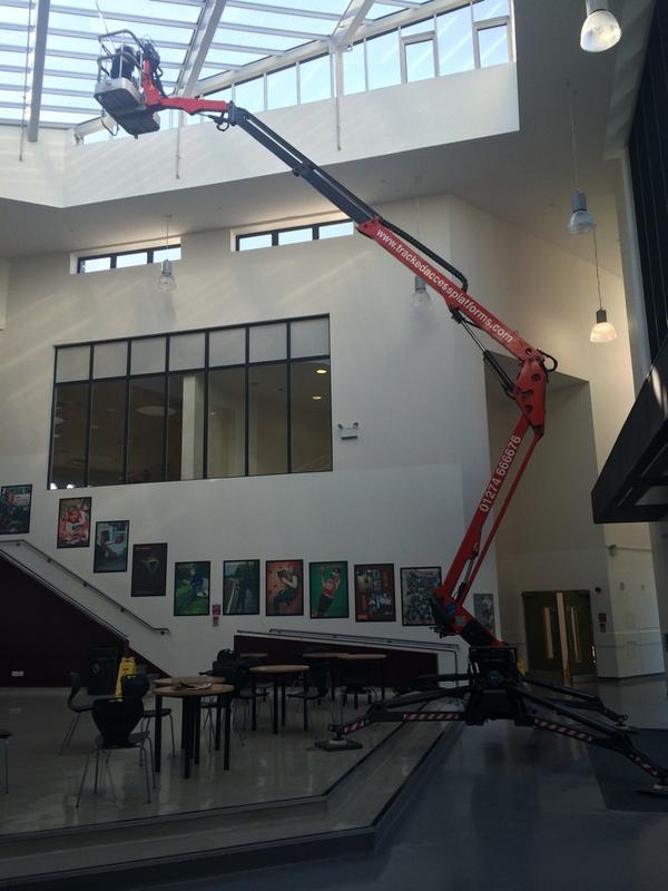 18.9m spider access platform. Helping window cleaners in Shipley today. Call or inbox for more info.