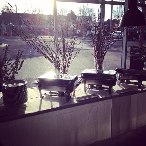 barkerscafe's tweet photo. No rest for our hard working team. The scene is set for tonight's christening. http://t.co/CMHqNe0CPN