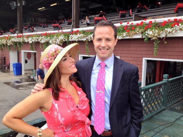 KarenTararache's tweet photo. I may be done trackside but you should still tune in for all things #Travers with this stud @MattHunterTV #spaspot http://t.co/wLpZs3ek2x