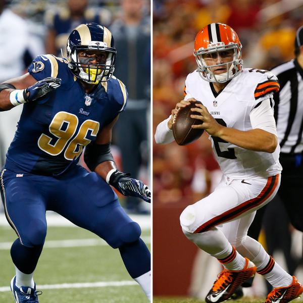 nflnetwork's tweet image. Who will have a better game: #MichaelSam or #JohnnyManziel?