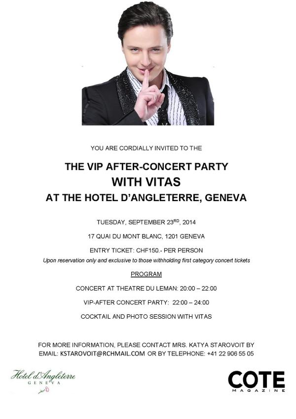 dangleterre's tweet photo. September 23rd: Get tickets now for the VIP #Vitas #afterconcertparty! #geneva #Cotemagazine #RCHexperiences http://t.co/RMEspHsMSO
