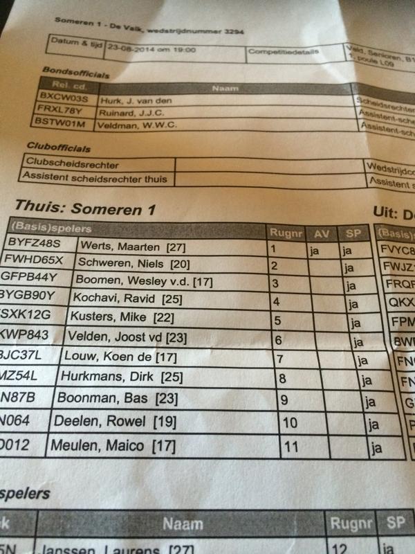 SVSomeren's tweet photo. Opstelling Someren http://t.co/0aviHdbdGb