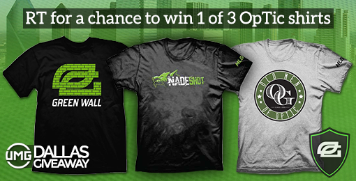 OpTicReddit's tweet photo. Thanks to @optich3cz we are holding a giveaway for #UMGDallas. RT for a chance to win 1 of 3 shirts. #GreenWall http://t.co/vS8upnyEEI