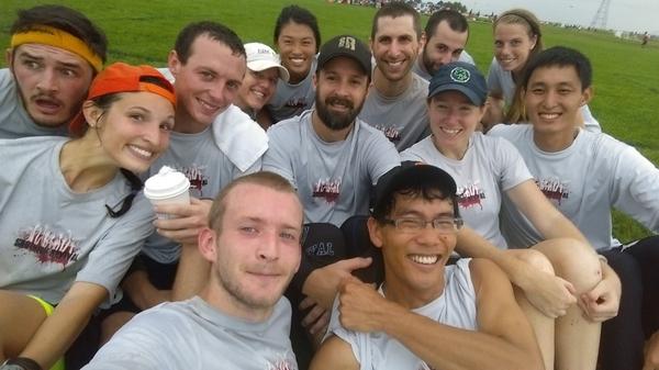SoRevUltimate's tweet photo. 13 person #selfie right before the rain delay at #heavyweights http://t.co/eVaPnDRrHi