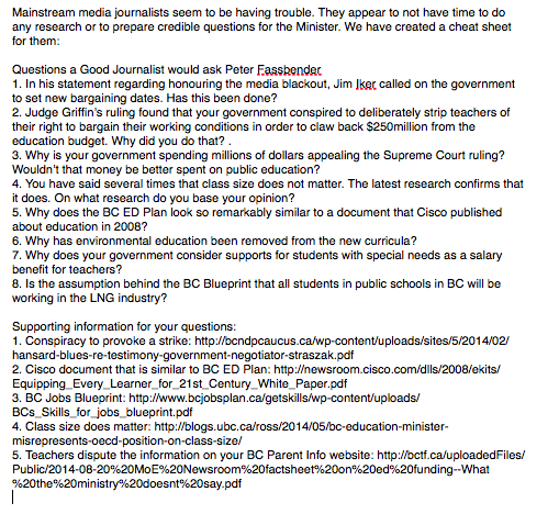 LizanneFoster's tweet photo. 8 questions media failed to ask @FassbenderMLA. While I wait for answers, #iwillholdtheline. #bced #bcpoli #cdnpoli http://t.co/mAFybvqq1n