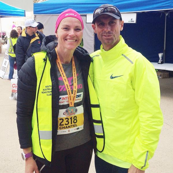 Runbird72's tweet photo. what a great event #adelaiderunningfestival ... I ran the half ... got to meet Mona &amp; volunteered to hand out medals http://t.co/8lnOkRNkZf
