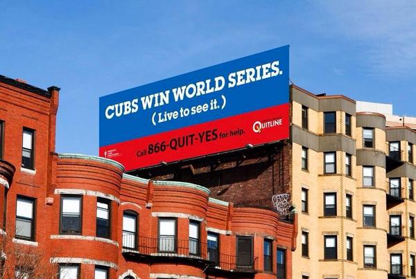 GotHeemBW's tweet photo. The Cubs want you to quit smoking #GotHeem http://t.co/b12JAVZ9Jk
