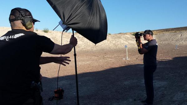 mcmfirearms's tweet photo. Behind the scenes at an early morning photo shoot. Stay tuned to see the finished product! http://t.co/WAEMbDbMZX