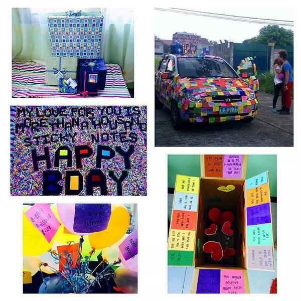 EVMarcos31's tweet image. This kind of birthday surprise !!! :'( #Stickynotes #BirthdaySurprise #MuchEffort