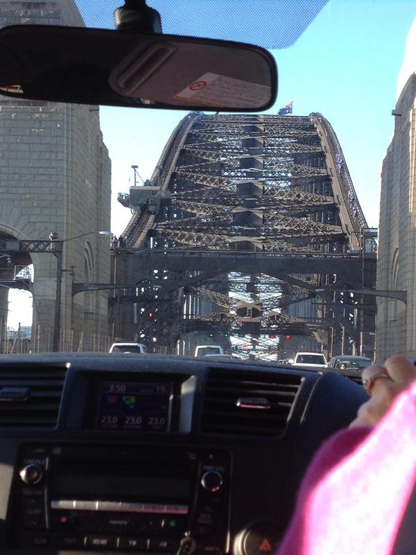 MegzyConnn's tweet photo. Drove over Sydney Harbour Bridge today. #justsaying #aus2014 #australia http://t.co/ZpvG3mHeEy