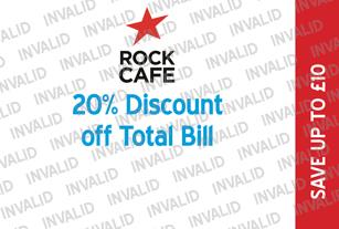 20% discount off total food bill at The Rock Cafe #Huddersfield