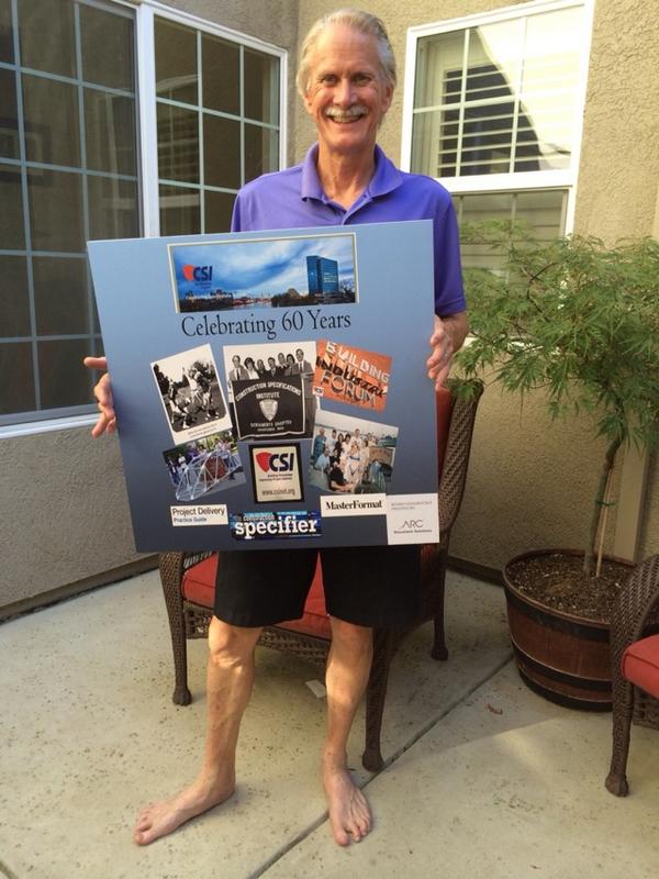 #CONSTRUCT Sacramento CSI President Bob Sharman shares 60th anniversary photo board.