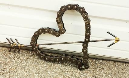 Chain Art Heart by Recycled Salvage recycledsalvage.com #etsy @etsy #handmade #love