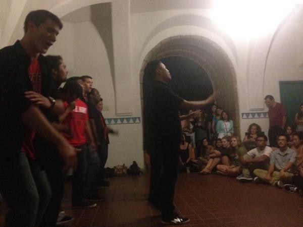 The men of <a href="/PreposteroneSD/">PREPOSTERONE</a> doing their set! Tribute gets us every time. 😂