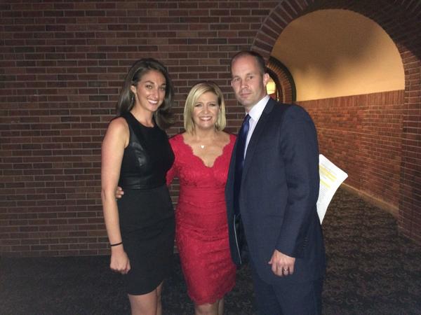AdamDeMong's tweet photo. It was great meeting @AllisonRosati tonight. Thank you for supporting a great cause. @LittleMabelD 's dad is jealous. http://t.co/Rh6hNlTEZP