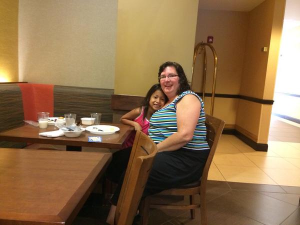 adoptionairfare's tweet photo. Got to meet an Adopting momma from Guatemala at our hotel and her daughter Sophie!! #divinedelay http://t.co/qnFDor4Qq3