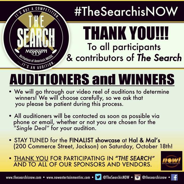 BlkBerryRecords's tweet photo. ICYMI: @TheSearchisNOW auditions have completed! Have a great Sat.! READ &amp; STAY TUNED for the finalist fall showcase! http://t.co/EKoxtQ6xW3