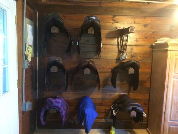 fivegaitstables's tweet photo. Our Academy room keeps expanding! Now it has saddle racks to keep our saddles in :) Miss Liz loves this. http://t.co/iB7NE9FdGq