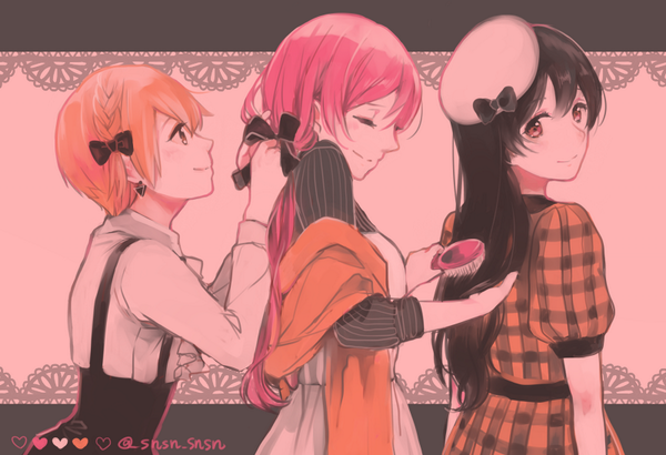 星空凛 ,園田海未 「カラーパレット15番で秋服なリリホワ。(@_pzn_)さんからリクエストをいただ」|はすなかぜんのイラスト