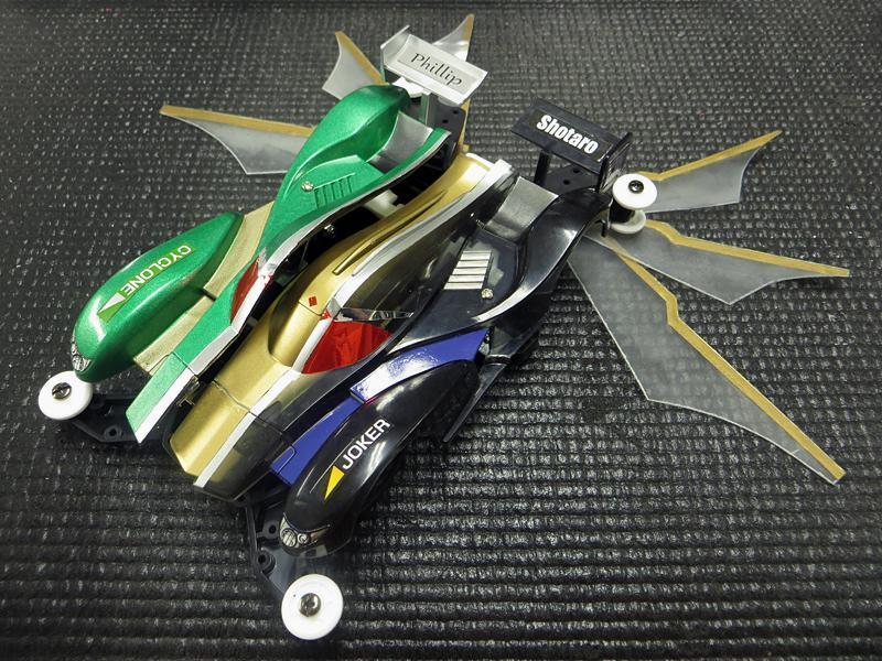 ■激レア　ミニ四駆　完成品　加工　アバンテ　仮面ライダーダブル　ヒート・メタル風 □ミニ四駆 完成品 加工 アバンテ 仮面ライダーダブル
