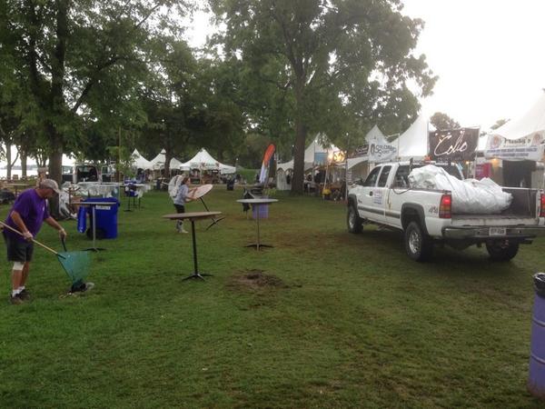 Shores of Erie Winefest workers cleaning up after last night's big storm. <a href="/ctvwindsor/">CTV Windsor</a>
