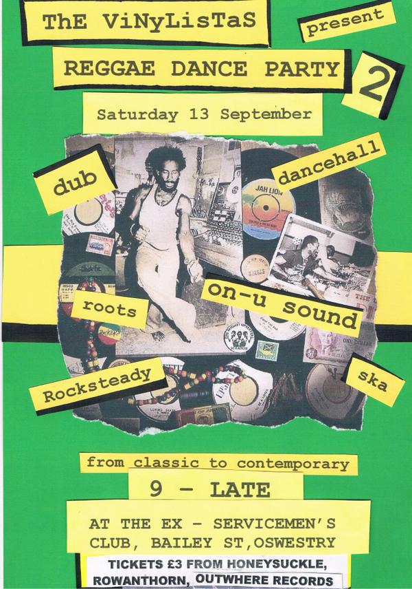 Reggae, dub, ska, on-u sound, dance night sat 13th sept oswestry