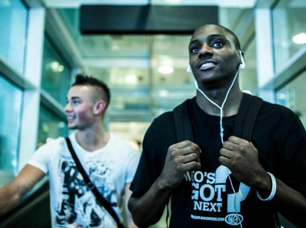 nikebasketball's tweet photo. As the battle of the baddest nears, Gilles ’The Blockbuster’ Matho and Joel ‘Royal Guard’ Henry arrive in Barcelona. http://t.co/yqmFd95ufB