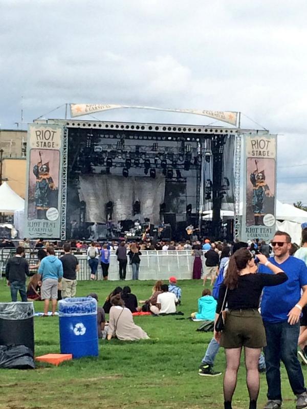 the_edge's tweet photo. While you wait/chow down on your food you have a killer spot to listen @Rubblebucket playing #RiotStage #RIOTFESTTO! http://t.co/XoCoSU6mwy
