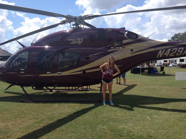 JessicaRaeBurch's tweet photo. Coach Sumlin could recruit me any day of the week in this! 😍🏈👍🎉💙 #swaggercopter http://t.co/17PDNijiEs