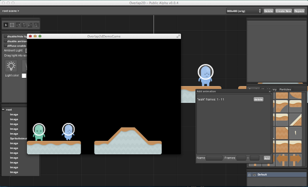 snakeman's tweet image. #Overlap2D 0.0.4 added new sprite animation feature to add actions and specify frame ranges.