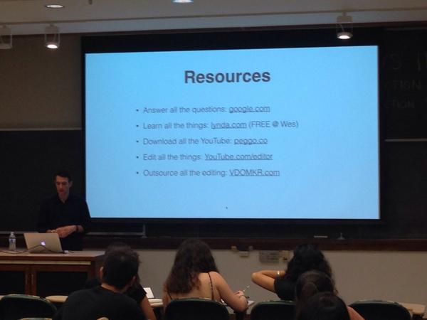 weshacks's tweet photo. Almost all #WesHack2014 presenters told us that @google and @lynda are great resources. Use them. http://t.co/VNyU8zVCMS