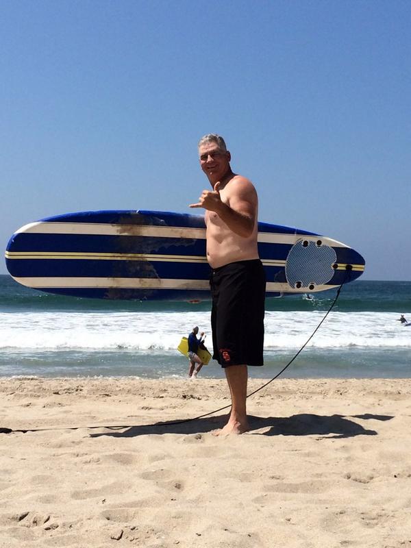 sped17's tweet photo. The real Johhny Tsunami!       Surfing lessons, @NotStuPederson, surf instructor of the year. http://t.co/2egTg7FSx4