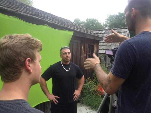 HeritageVisual's tweet photo. Rapped up filming this new project, pulled out the green screen! Luckily got all the shots before the rain came! http://t.co/5UHUCpdD6h