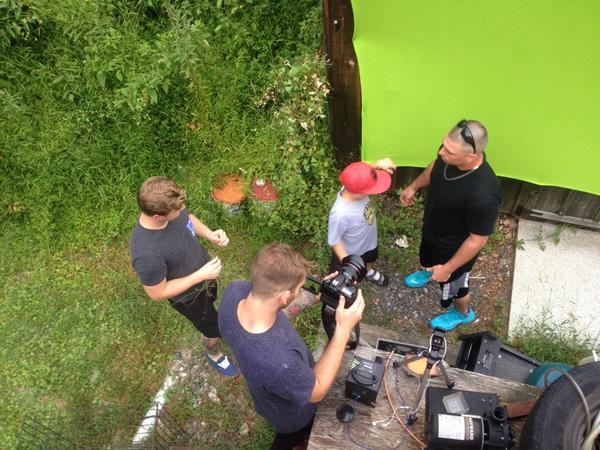 Rapped up filming this new project, pulled out the green screen! Luckily got all the shots before the rain came!