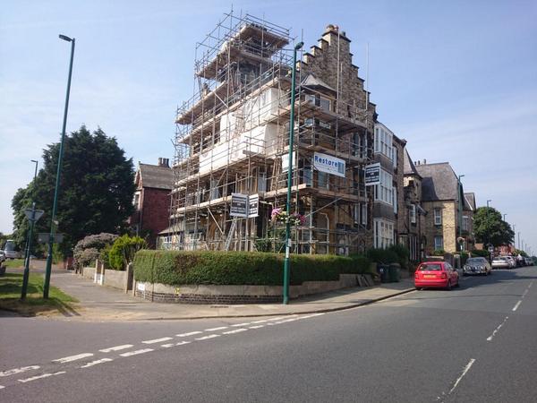 RestorePointing's tweet image. Tower Court at the top of Saltburn bank getting a makeover #repointing