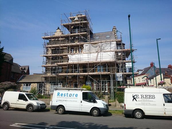 RestorePointing's tweet image. Tower Court at the top of Saltburn bank getting a makeover #repointing