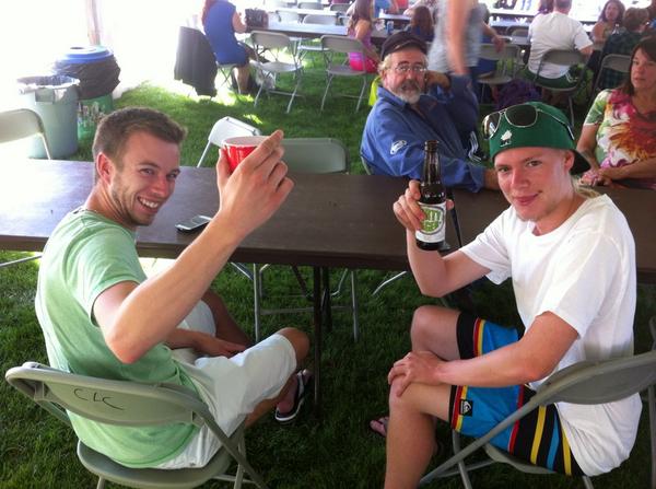 BeerLearner's tweet photo. 2 #ocbrewcrew 1st yrs chillin' @ the Beer Garden at the Olds Mud Run @OCBrewmaster Support Education, Drink Beer! http://t.co/P3YexnDFdW