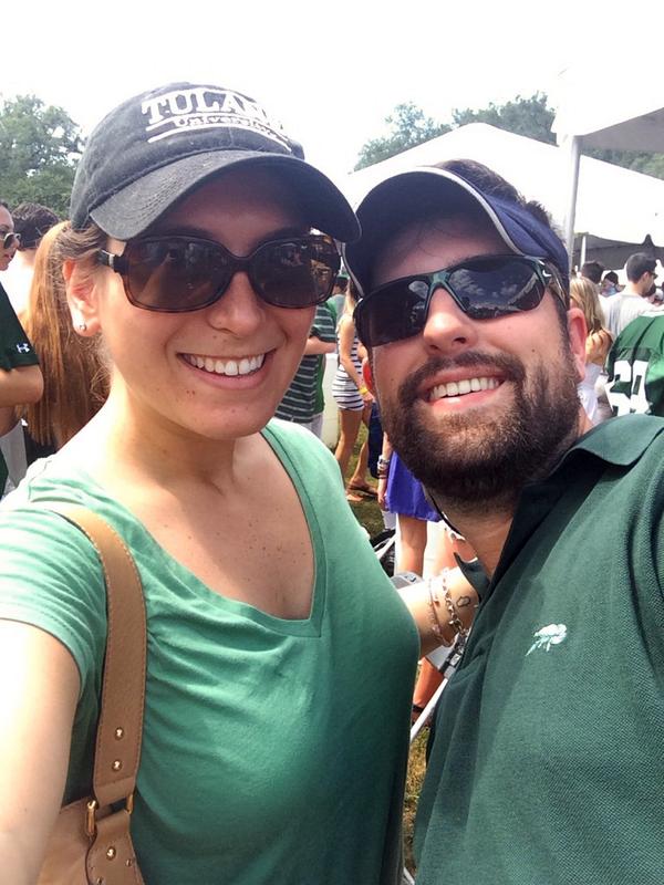 MelWaitz's tweet photo. I've officially been to more games as an alum than as a student! #RollWave #GreenwaveNation http://t.co/C8vzAPQz13