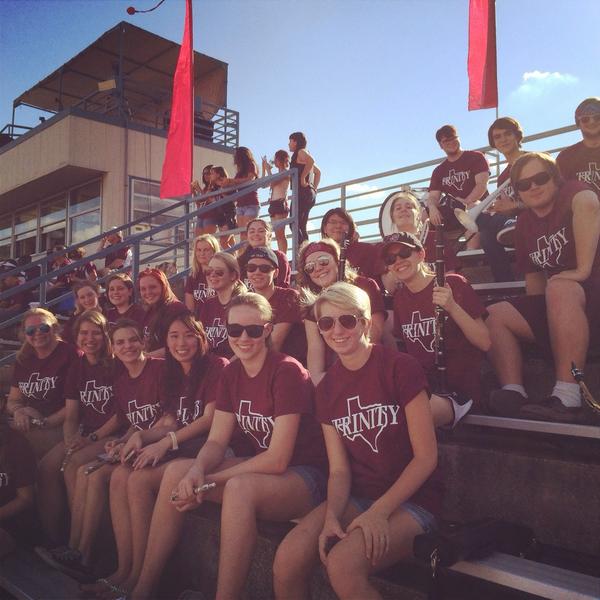 We're at the first <a href="/TUFootballTX/">Trinity University Football</a> game! Are you?! #GoSports #SaturdayNightLights #WeAreTheSTAND(band)ard