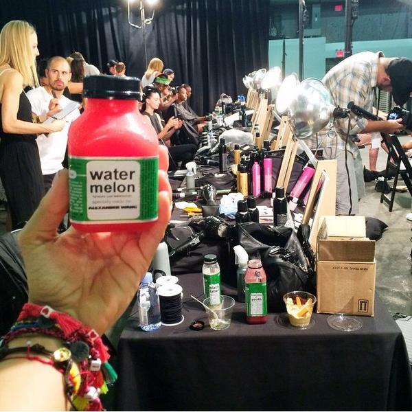juicepresstweet's tweet image. alexander wang #juicepress bottles backstage at @AlexanderWangNY. #AWS15