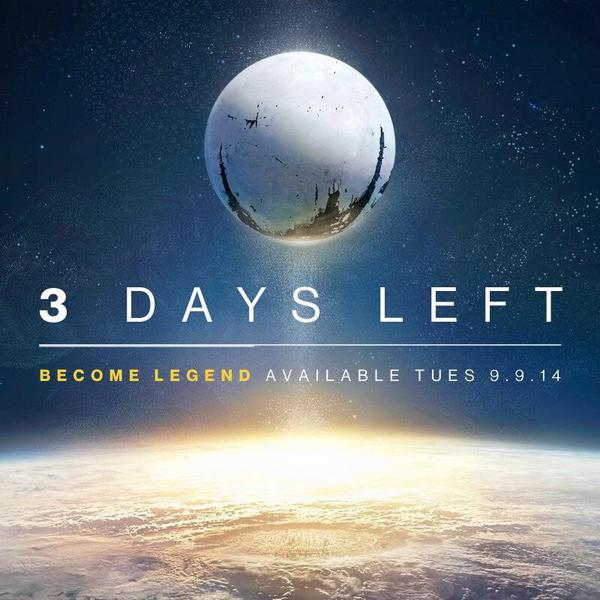 DestinyGameFP's tweet image. Three days until #Destiny. Are you prepared?