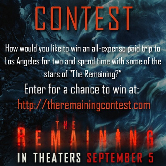 TheRemaining's tweet photo. Lunch with the cast of #TheRemainingMovie? Enter for your chance to win a trip to LA and hangout with the actors! http://t.co/njJJeU7jRs
