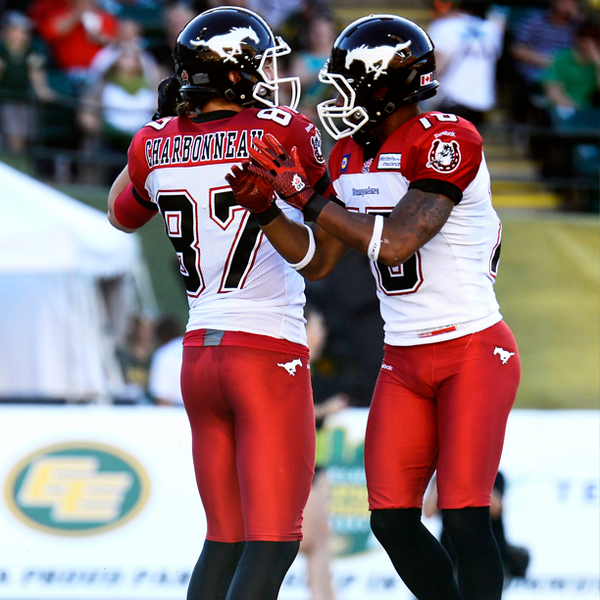 calstampeders's tweet photo. STAMPS WIN! Calgary holds on to a 41-34 victory &amp; sweeps the season series against the Esks #LDRematch #calstampeders http://t.co/rzJBZdBXfu