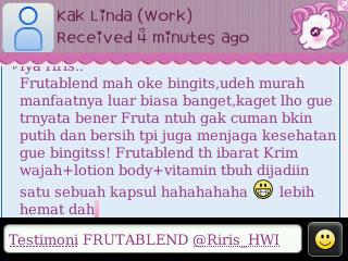 Testimoni Frutablend dri sist Linda di Bekasi