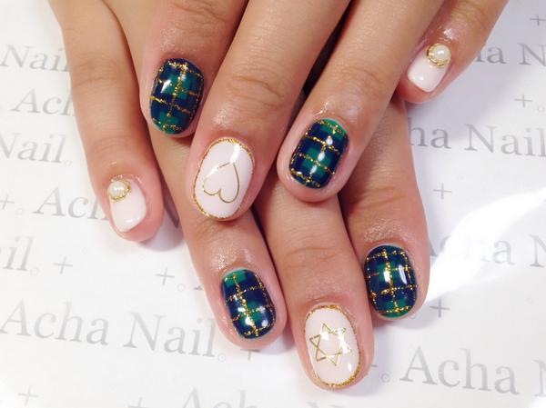 池袋ネイルサロンachanail Ar Twitter グリーンチェックネイル Http T Co Rkl4yzrx9e ネイル ジェル ネイル ネイルサロン 東京 池袋 Nail Acegel グリーン チェック柄ネイル ハート 六芒星 秋ネイル パール Http T Co Ecnluw2a78