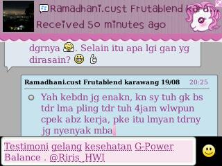 Testimoni gelang G-power balance dri agan Rama di Karawang