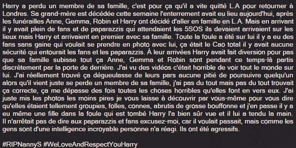 HeliaxGi's tweet photo. Tout est dit. #RIPNannyS #StayStrongHarry #WeLoveAndRespectYouHarry #StayStrongFamilyStyles http://t.co/NMXGFCY11L