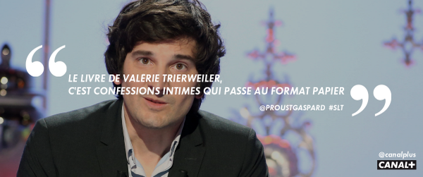 canalplus's tweet photo. "Le livre de Valérie Trierweiler, c'est Confessions Intimes qui passe au format papier" http://t.co/VoZ2gttkGR #SLT http://t.co/9WPEsVFzVu