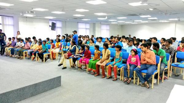 imthyd's tweet photo. Pahel, CSR club's #RiceBucketChallenge Event happening now at Auditorium #CampusFever http://t.co/Al9AfByraI